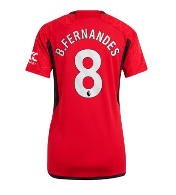 Manchester United Bruno Fernandes #8 Primera Equipación Mujer 2023-24 Manga Corta